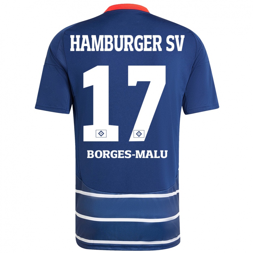 Kandiny Dames Louis Borges-Malu #17 Donkerblauw Uitshirt Uittenue 2024/25 T-Shirt