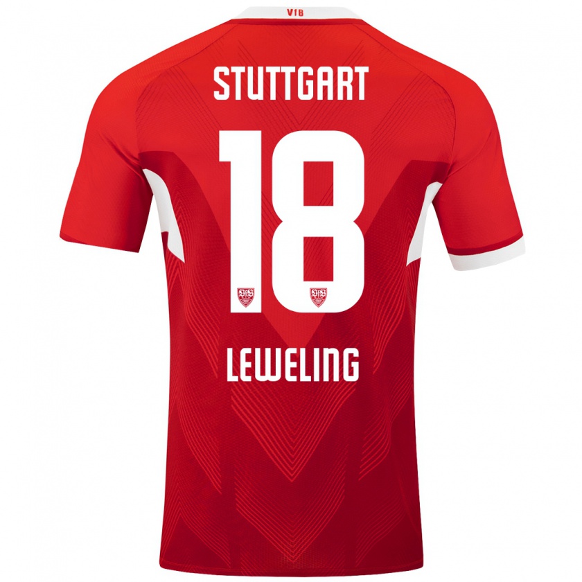 Kandiny Damen Jamie Leweling #18 Rot Weiß Auswärtstrikot Trikot 2024/25 T-Shirt Österreich