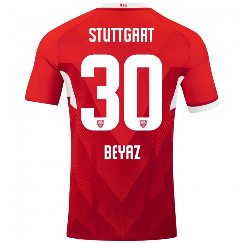 Kandiny Mujer Camiseta Ömer Beyaz #30 Rojo Blanco 2ª Equipación 2024/25 La Camisa