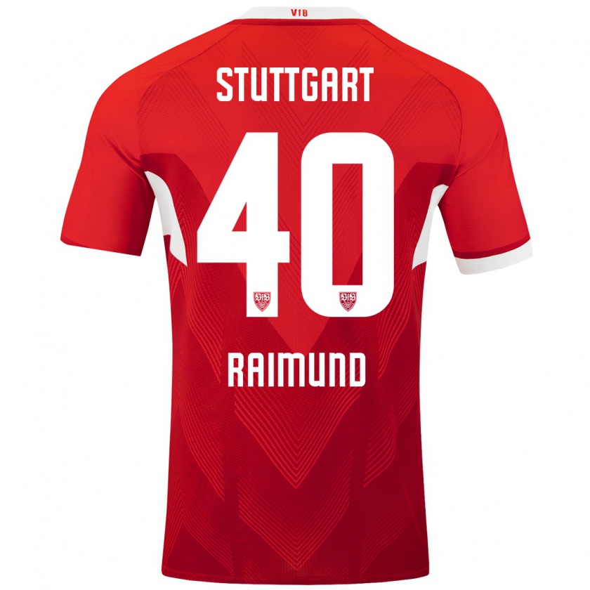 Kandiny Mujer Camiseta Luca Raimund #40 Rojo Blanco 2ª Equipación 2024/25 La Camisa