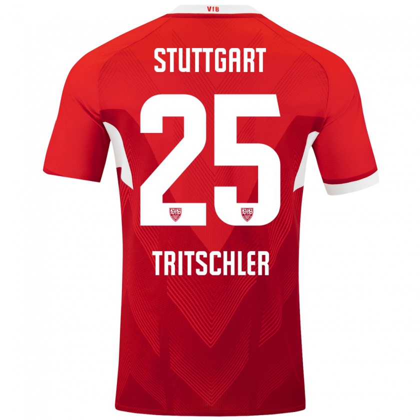 Kandiny Dames David Tritschler #25 Rood Wit Uitshirt Uittenue 2024/25 T-Shirt