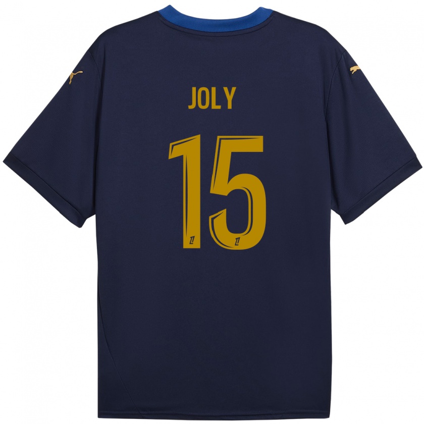 Kandiny Mujer Camiseta Lou-Ann Joly #15 Azul Marino Dorado 2ª Equipación 2024/25 La Camisa