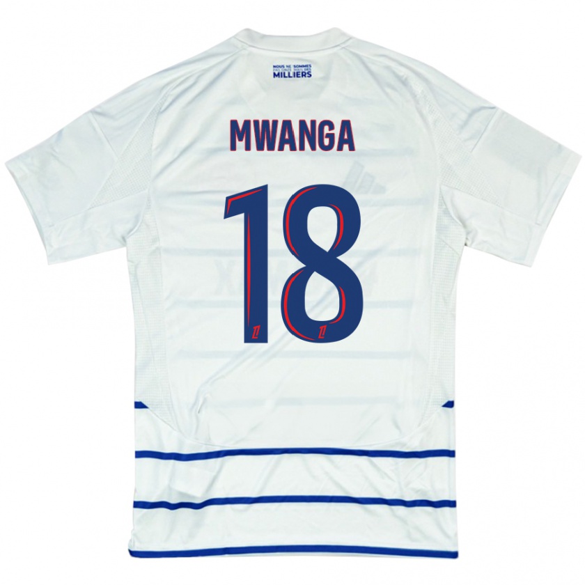 Kandiny Dames Junior Mwanga #18 Wit Blauw Uitshirt Uittenue 2024/25 T-Shirt