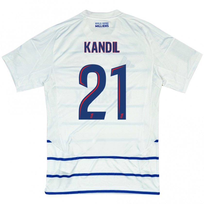 Kandiny Dames Nordine Kandil #21 Wit Blauw Uitshirt Uittenue 2024/25 T-Shirt