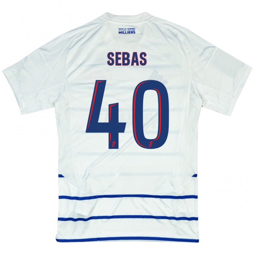 Kandiny Donna Maglia Jérémy Sebas #40 Bianco Blu Kit Gara Away 2024/25 Maglietta