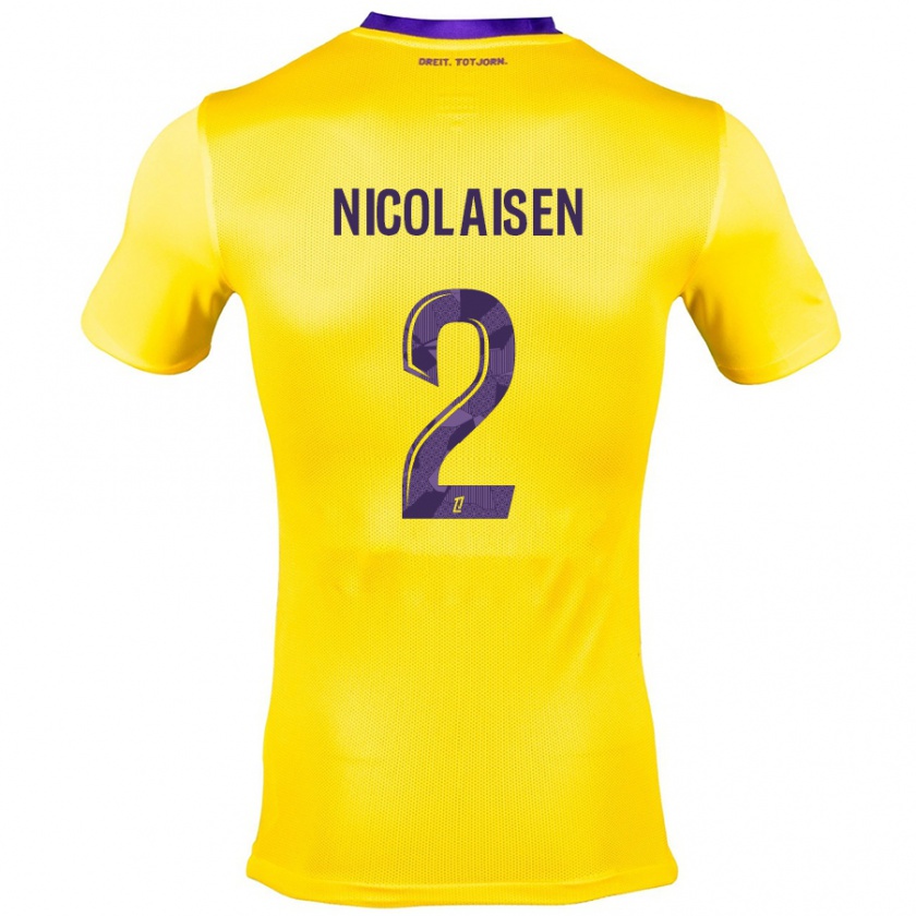 Kandiny Damen Rasmus Nicolaisen #2 Gelb Lila Auswärtstrikot Trikot 2024/25 T-Shirt Österreich