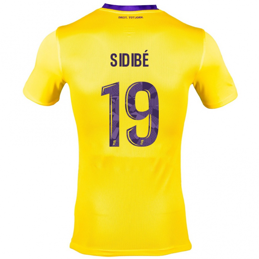 Kandiny Dames Djibril Sidibé #19 Geel Paars Uitshirt Uittenue 2024/25 T-Shirt