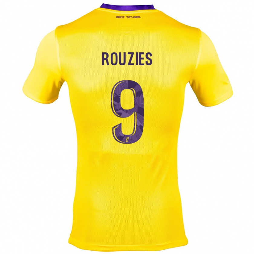 Kandiny Dames Manon Rouzies #9 Geel Paars Uitshirt Uittenue 2024/25 T-Shirt