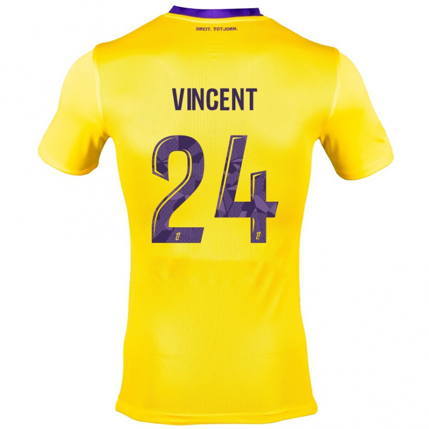 Kandiny Damen Magalie Vincent #24 Gelb Lila Auswärtstrikot Trikot 2024/25 T-Shirt Österreich