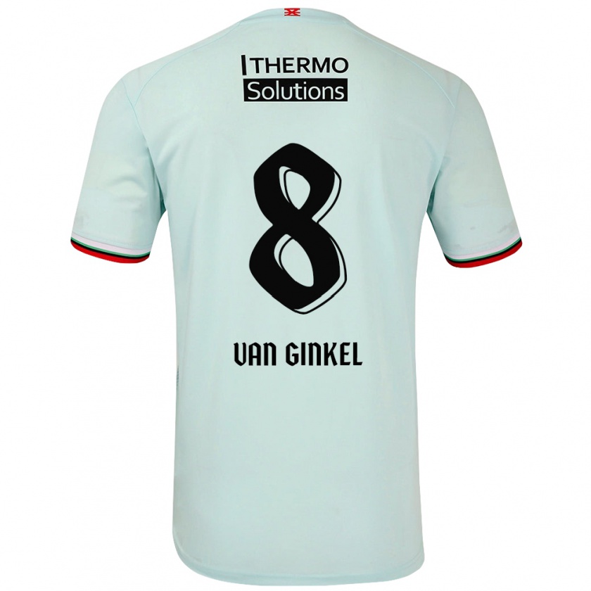 Kandiny Donna Maglia Danique Van Ginkel #8 Verde Chiaro Kit Gara Away 2024/25 Maglietta