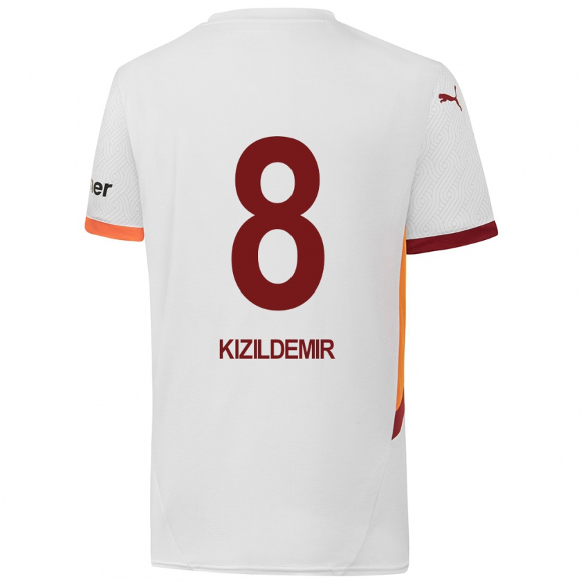 Kandiny Dames Berk Kızıldemir #8 Wit Geel Rood Uitshirt Uittenue 2024/25 T-Shirt