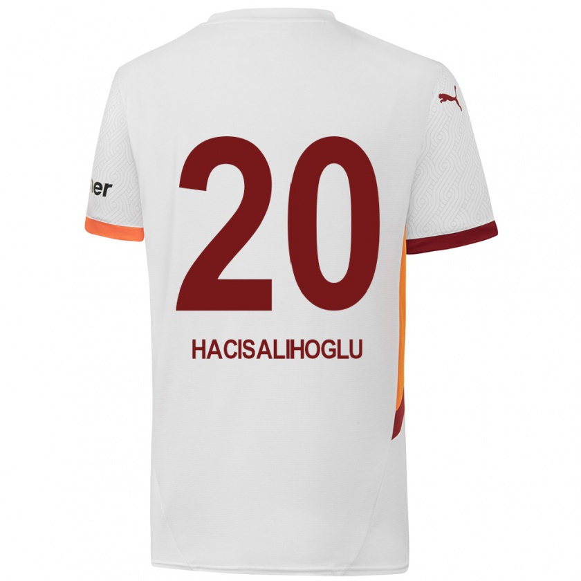 Kandiny Mujer Camiseta Arda Hacısalihoğlu #20 Blanco Amarillo Rojo 2ª Equipación 2024/25 La Camisa