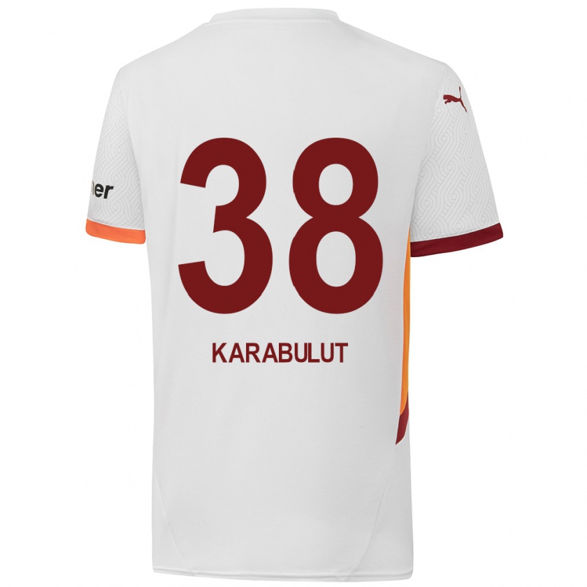 Kandiny Mujer Camiseta Arzu Karabulut #38 Blanco Amarillo Rojo 2ª Equipación 2024/25 La Camisa