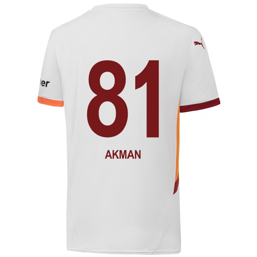 Kandiny Dames Hamza Akman #81 Wit Geel Rood Uitshirt Uittenue 2024/25 T-Shirt