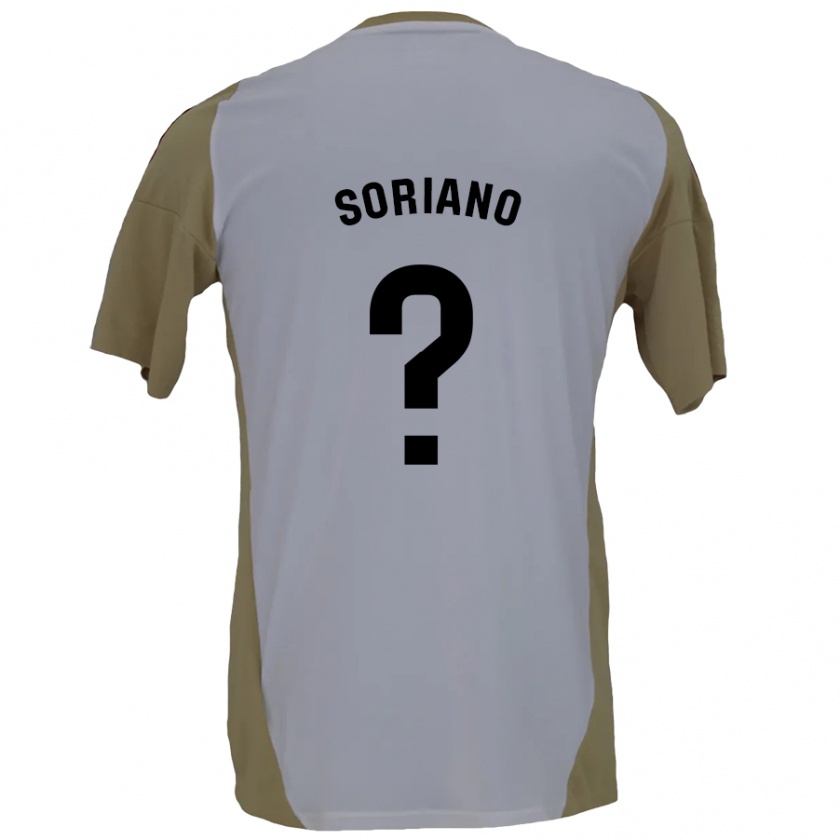 Kandiny Donna Maglia Adrián Soriano #0 Marrone Bianco Kit Gara Away 2024/25 Maglietta