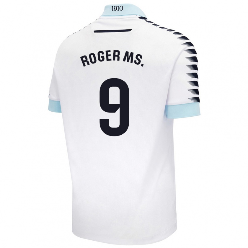 Kandiny Mujer Camiseta Roger Martí #9 Blanco Azul 2ª Equipación 2024/25 La Camisa