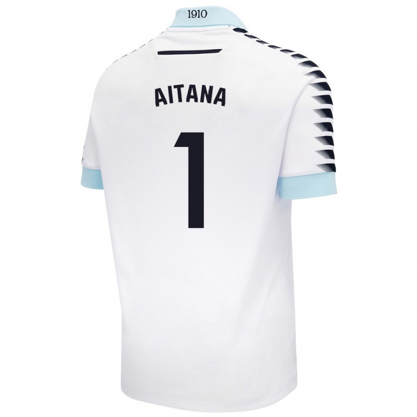 Kandiny Donna Maglia Aitana #1 Bianco Blu Kit Gara Away 2024/25 Maglietta