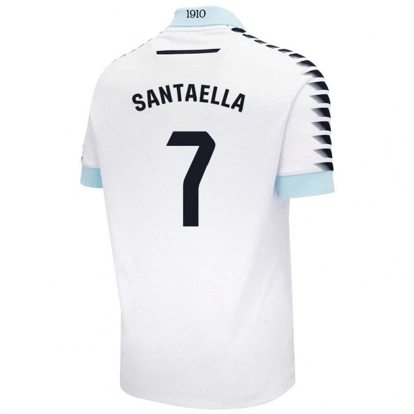 Kandiny Damen Natalia Santaella Picón #7 Weiß Blau Auswärtstrikot Trikot 2024/25 T-Shirt Österreich