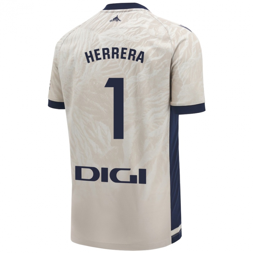 Kandiny Donna Maglia Sergio Herrera #1 Grigio Chiaro Kit Gara Away 2024/25 Maglietta