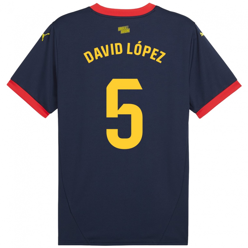 Kandiny Dames David López #5 Marineblauw Uitshirt Uittenue 2024/25 T-Shirt