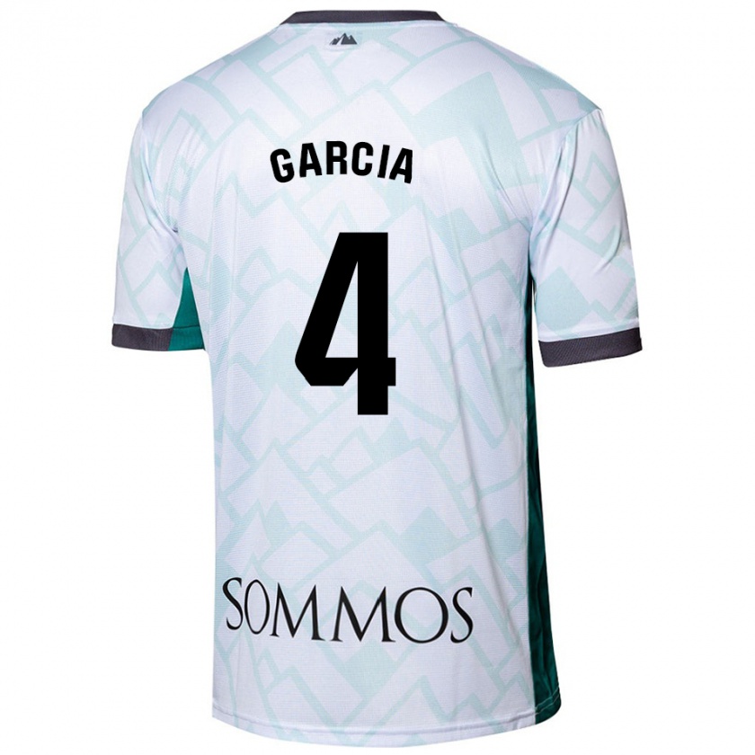 Kandiny Dames Nacho García #4 Wit Groen Uitshirt Uittenue 2024/25 T-Shirt