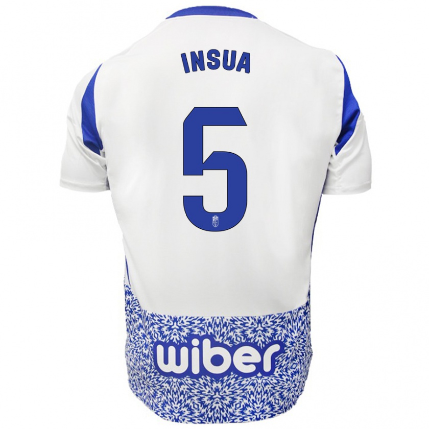 Kandiny Donna Maglia Pablo Insua #5 Bianco Blu Kit Gara Away 2024/25 Maglietta