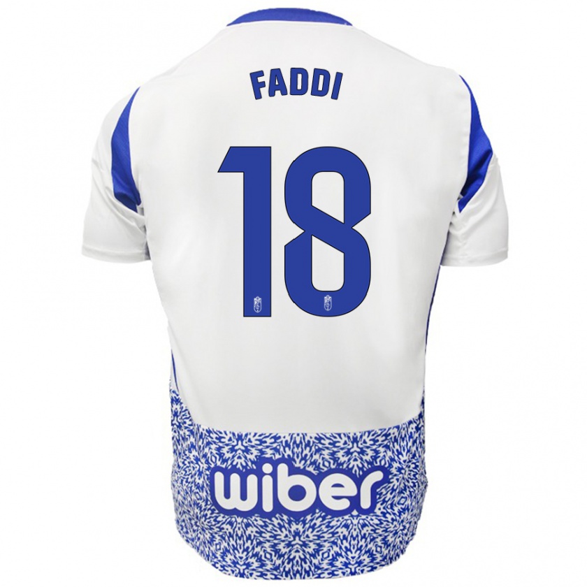 Kandiny Donna Maglia Inés Faddi #18 Bianco Blu Kit Gara Away 2024/25 Maglietta