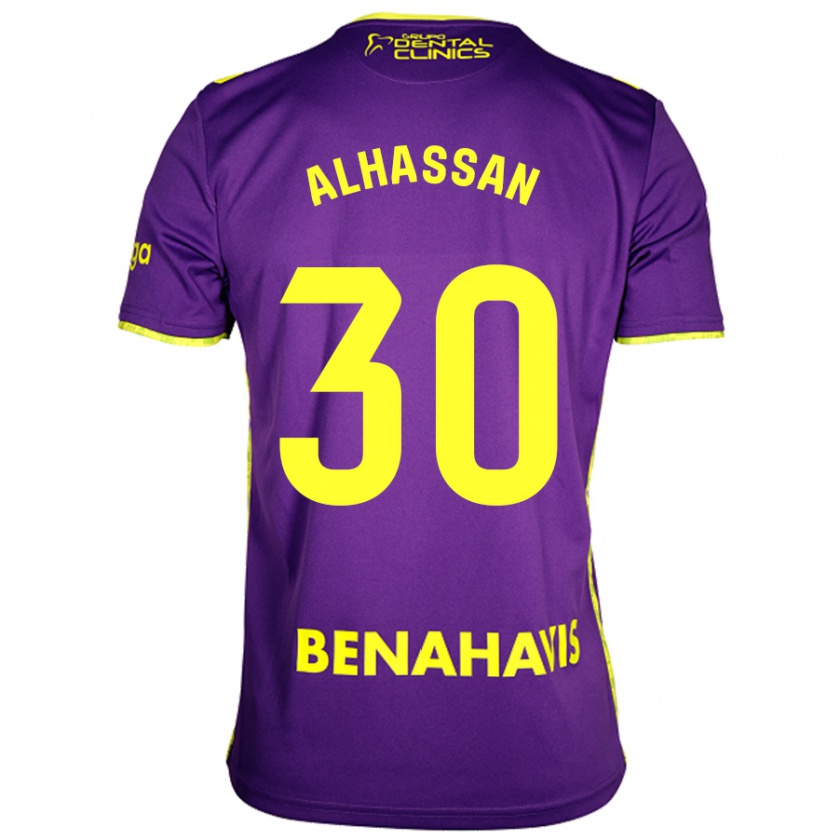 Kandiny Dames Mubarak Alhassan #30 Paars Geel Uitshirt Uittenue 2024/25 T-Shirt België