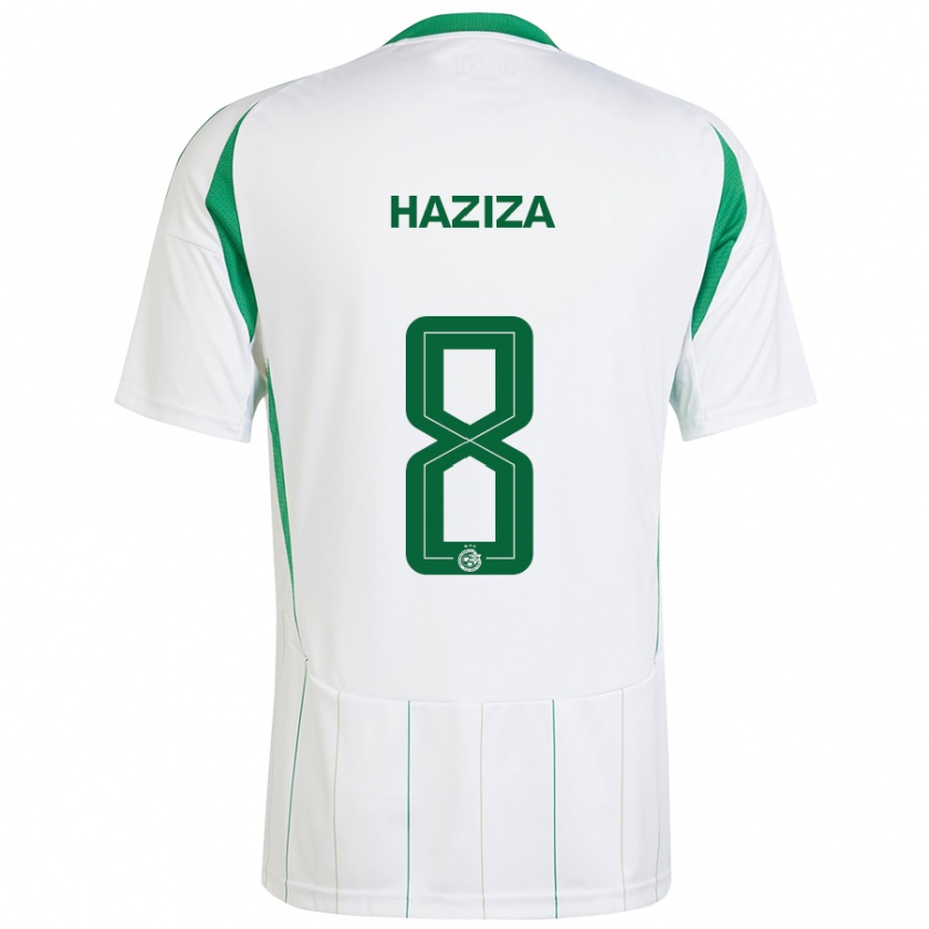 Kandiny Donna Maglia Dolev Haziza #8 Bianco Verde Kit Gara Away 2024/25 Maglietta