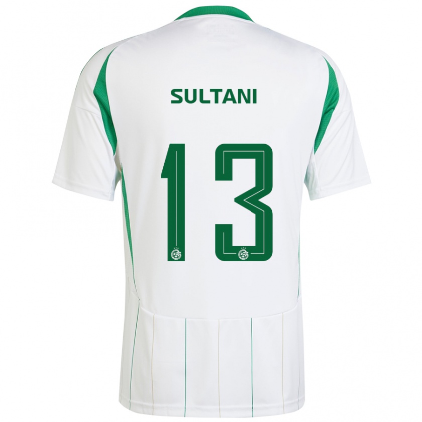 Kandiny Mujer Camiseta Tomás Sultani #13 Blanco Verde 2ª Equipación 2024/25 La Camisa