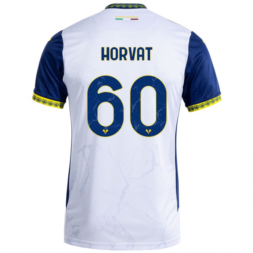 Kandiny Mujer Camiseta Mihaela Horvat #60 Blanco Azul 2ª Equipación 2024/25 La Camisa