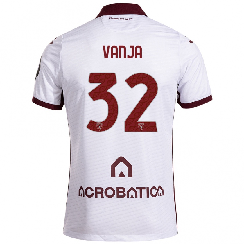 Kandiny Dames Vanja Milinković-Savić #32 Wit Kastanjebruin Uitshirt Uittenue 2024/25 T-Shirt