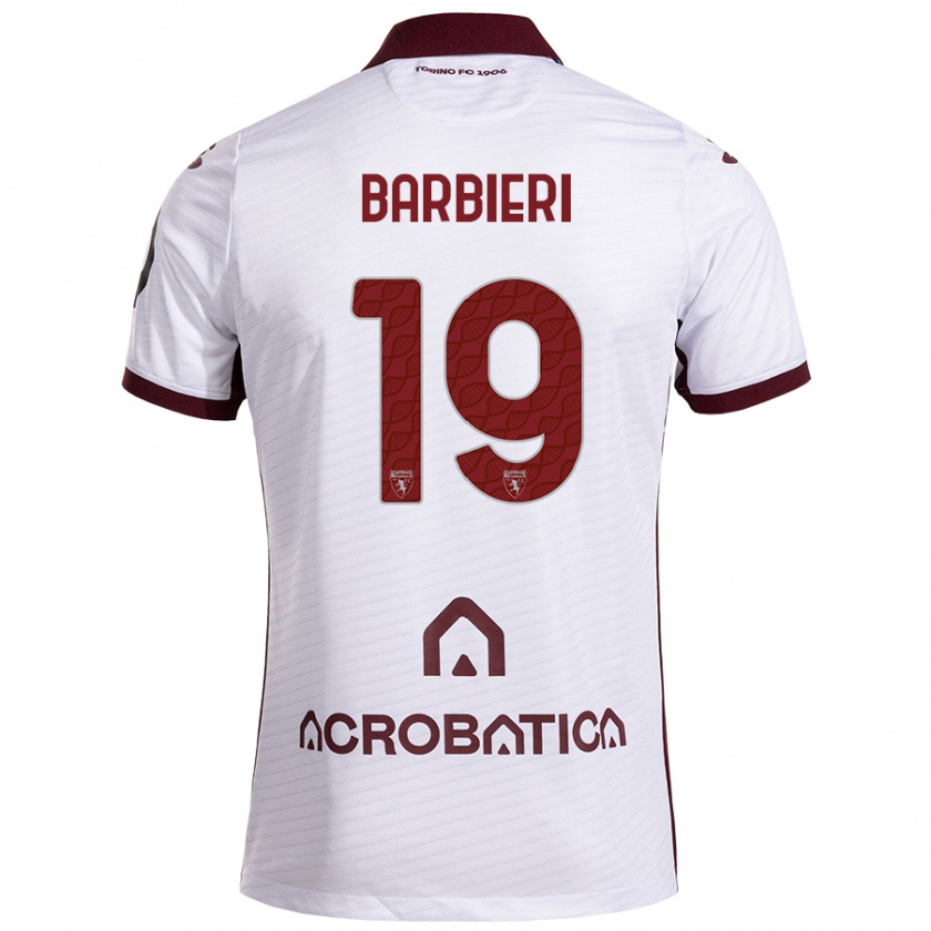 Kandiny Dames Raffaella Barbieri #19 Wit Kastanjebruin Uitshirt Uittenue 2024/25 T-Shirt