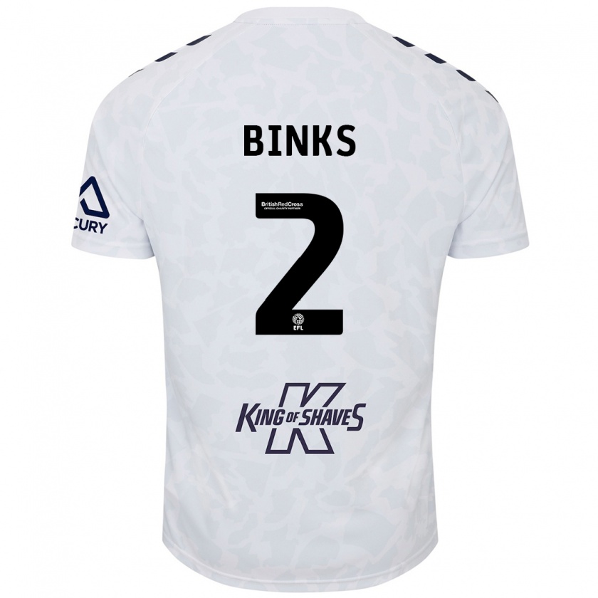 Kandiny Donna Maglia Luis Binks #2 Bianco Kit Gara Away 2024/25 Maglietta