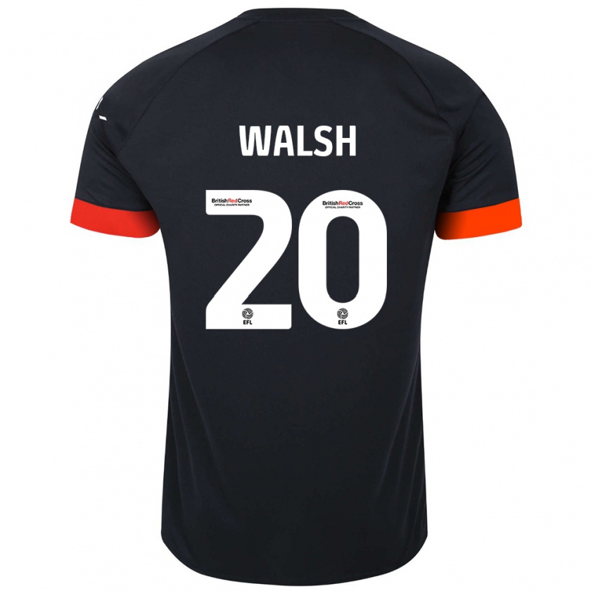 Kandiny Donna Maglia Liam Walsh #20 Nero Arancione Kit Gara Away 2024/25 Maglietta