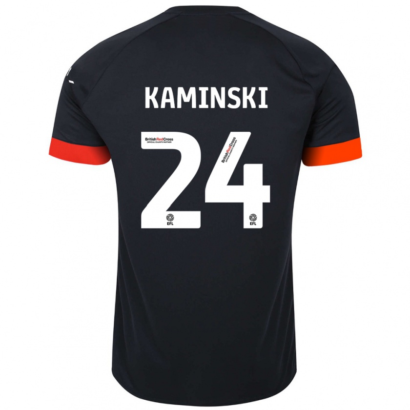 Kandiny Donna Maglia Thomas Kaminski #24 Nero Arancione Kit Gara Away 2024/25 Maglietta