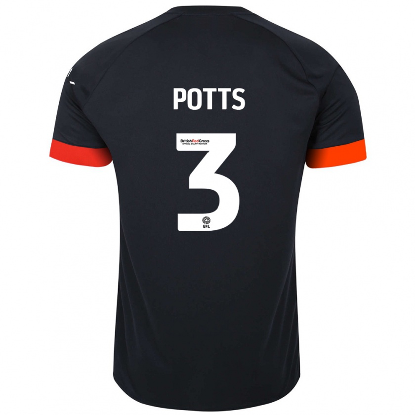 Kandiny Donna Maglia Dan Potts #3 Nero Arancione Kit Gara Away 2024/25 Maglietta