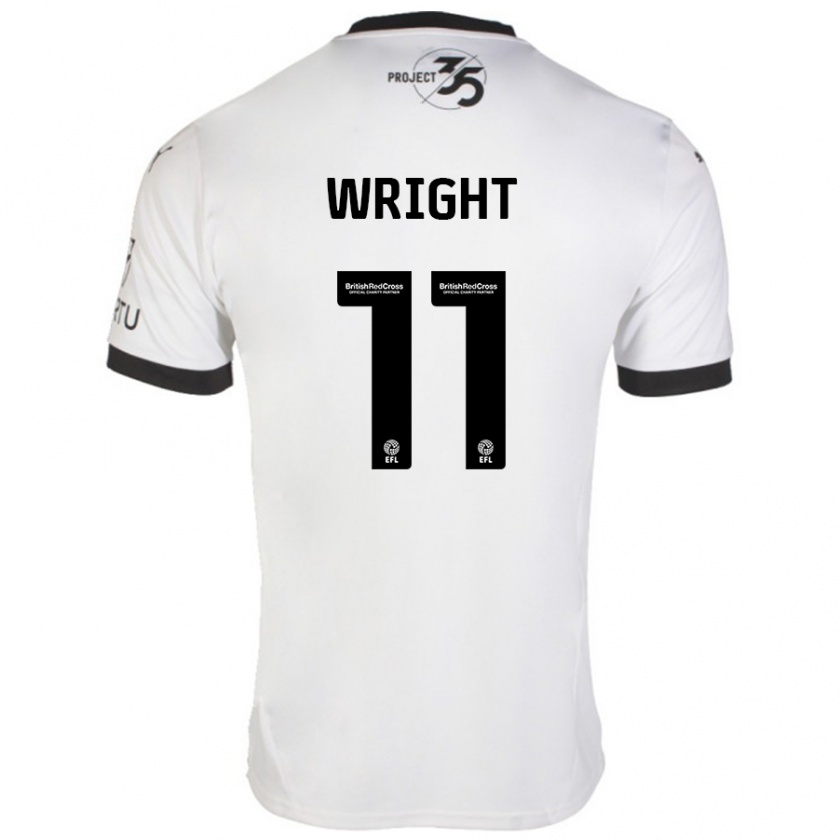 Kandiny Dames Callum Wright #11 Wit Zwart Uitshirt Uittenue 2024/25 T-Shirt