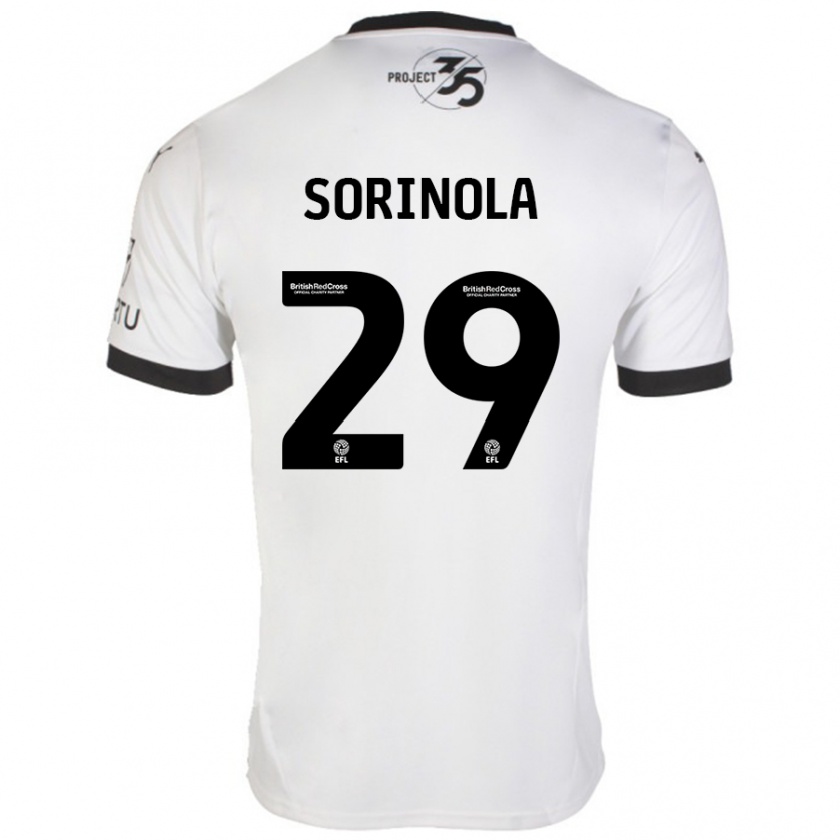 Kandiny Mujer Camiseta Matthew Sorinola #29 Blanco Negro 2ª Equipación 2024/25 La Camisa México