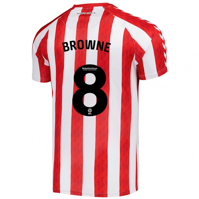 Kandiny Niño Camiseta Alan Browne #8 Rojo Blanco 1ª Equipación 2024/25 La Camisa