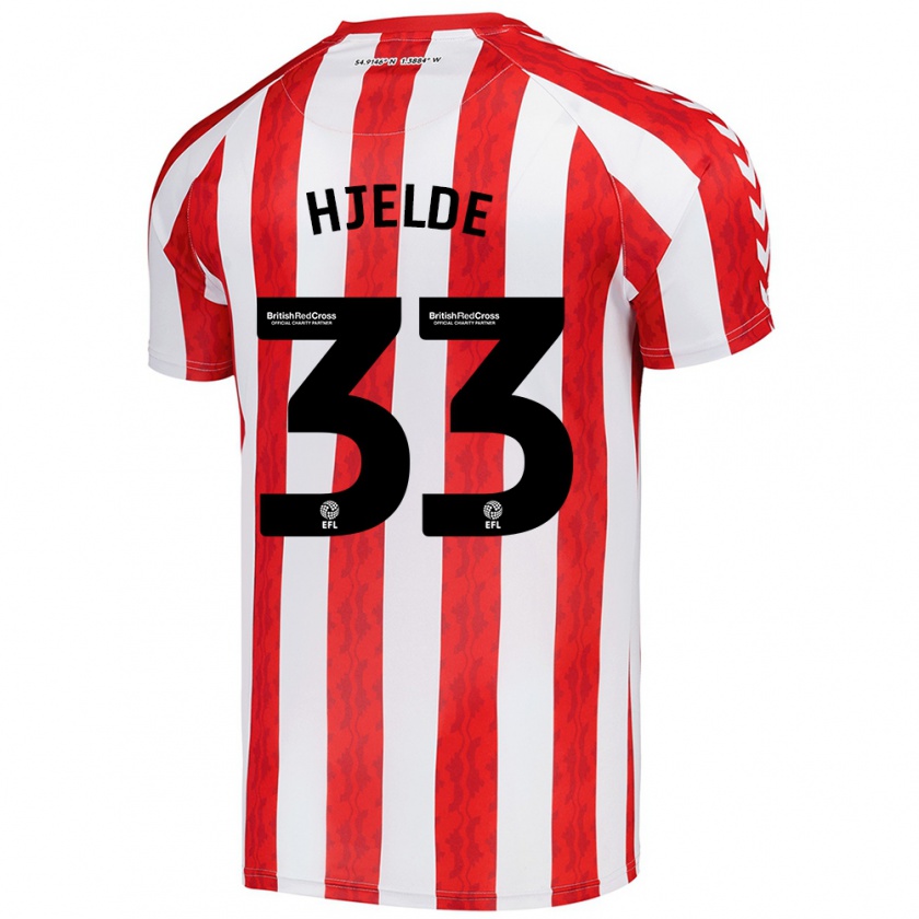 Kandiny Kinderen Leo Fuhr Hjelde #33 Rood Wit Thuisshirt Thuistenue 2024/25 T-Shirt België