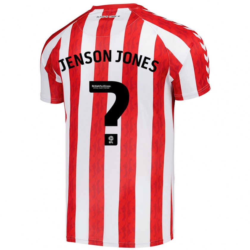 Kandiny Bambino Maglia Jenson Jones #0 Rosso Bianco Kit Gara Home 2024/25 Maglietta