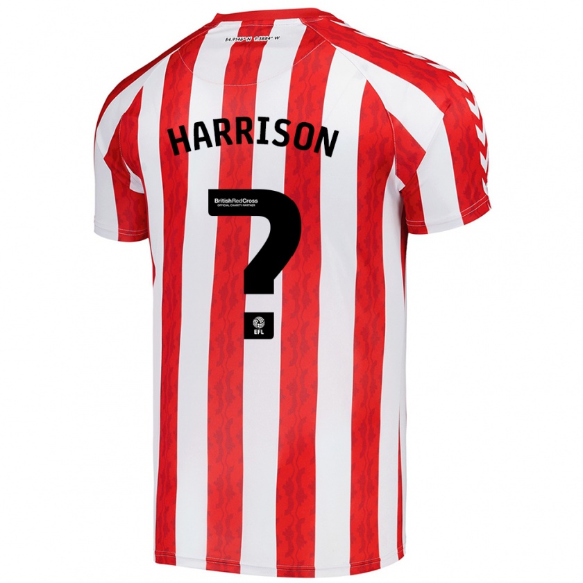 Kandiny Niño Camiseta Harrison Jones #0 Rojo Blanco 1ª Equipación 2024/25 La Camisa