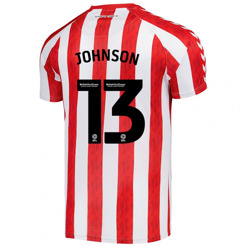 Kandiny Bambino Maglia Zak Johnson #13 Rosso Bianco Kit Gara Home 2024/25 Maglietta