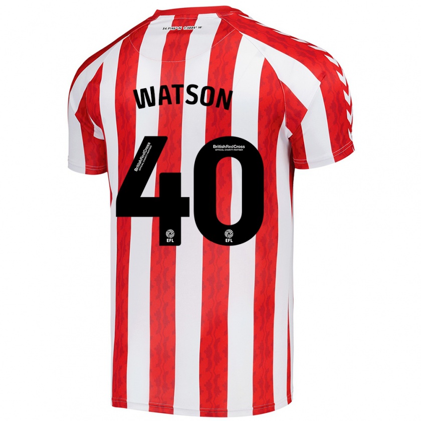 Kandiny Kinderen Tom Watson #40 Rood Wit Thuisshirt Thuistenue 2024/25 T-Shirt