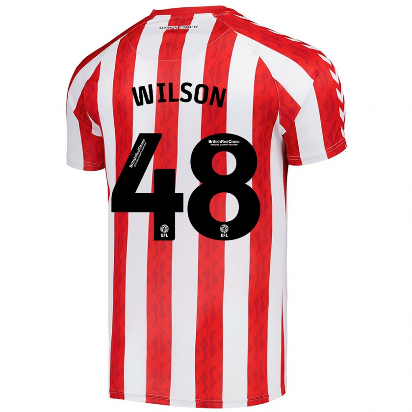 Kandiny Bambino Maglia Callum Wilson #48 Rosso Bianco Kit Gara Home 2024/25 Maglietta