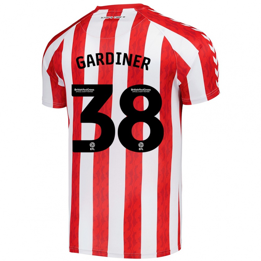 Kandiny Bambino Maglia Harry Gardiner #38 Rosso Bianco Kit Gara Home 2024/25 Maglietta