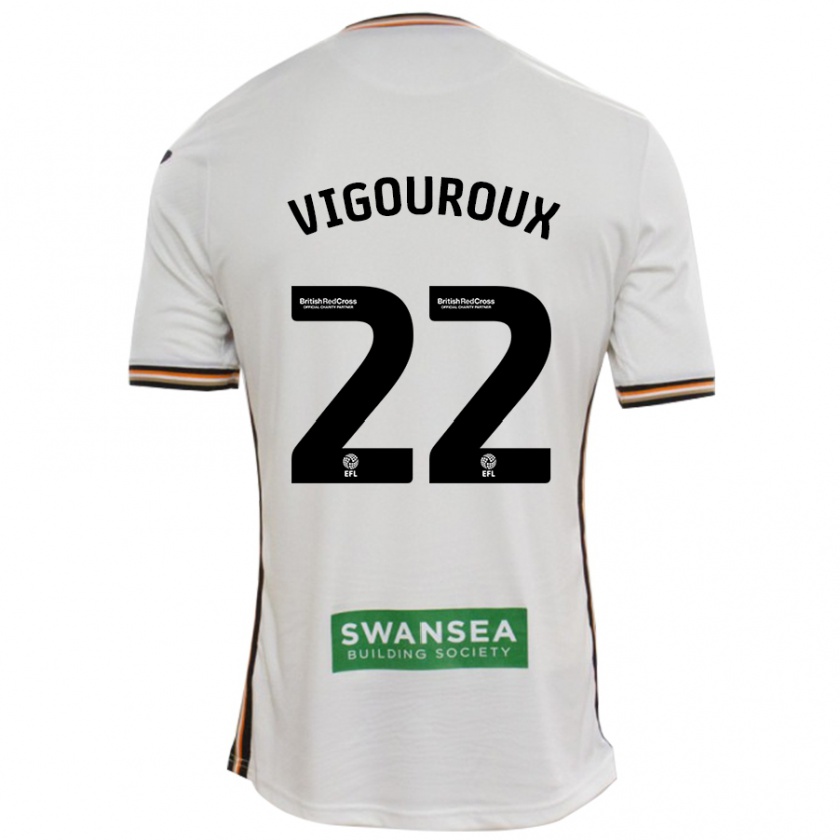 Kandiny Kinderen Lawrence Vigouroux #22 Wit Thuisshirt Thuistenue 2024/25 T-Shirt België