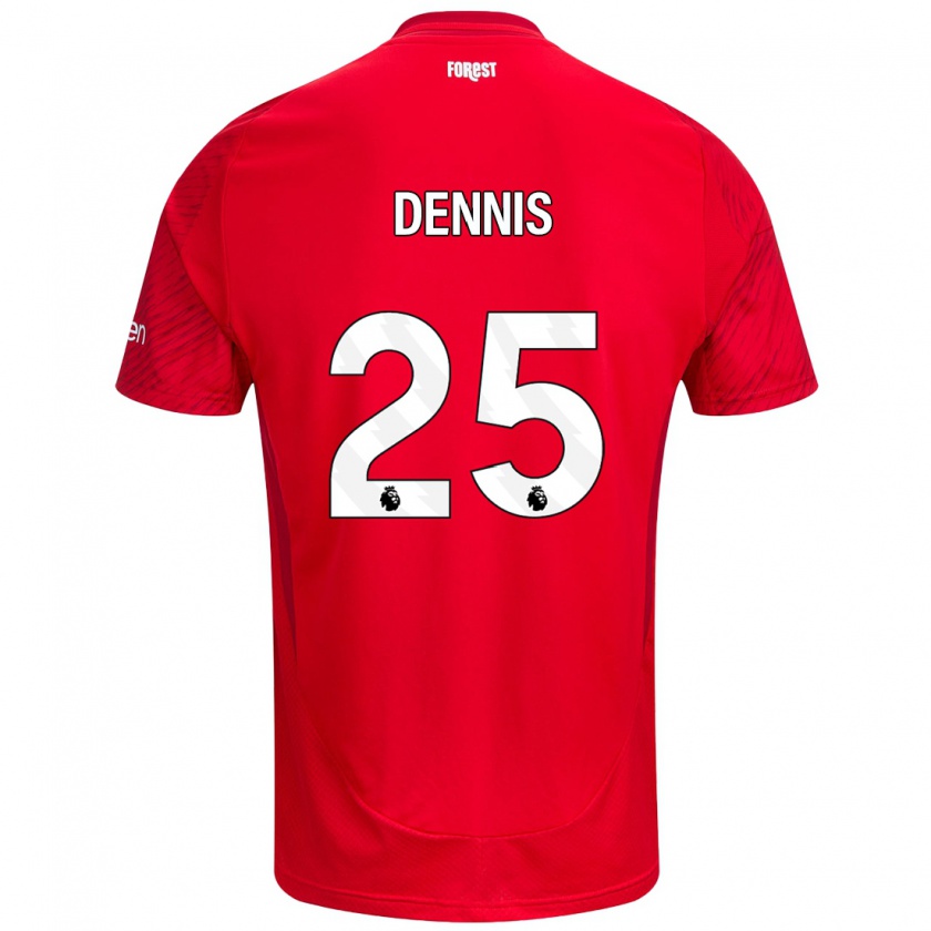 Kandiny Kinderen Emmanuel Dennis #25 Rood Wit Thuisshirt Thuistenue 2024/25 T-Shirt