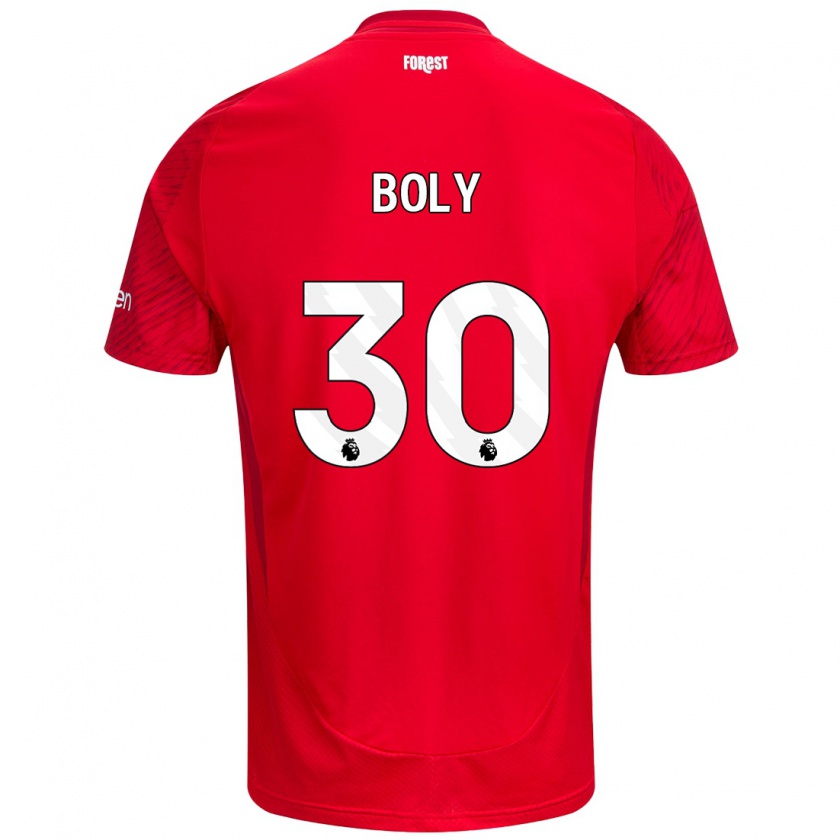 Kandiny Bambino Maglia Willy Boly #30 Rosso Bianco Kit Gara Home 2024/25 Maglietta